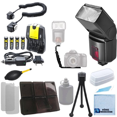 D800 D3 D D1H D2H Pro Series Dual Shoe Right Angle Flash Bracket With Horizontal & Vertical Position High Capacity TTL Flash D300S Heavy Duty Off-Camera Flash Cord for Nikon D300 Home / Car Charger D2X D800E D3S 4 Rechargeable AA Batteries D800 D3 D D1H D2H Pro Series Dual Shoe Right Angle Flash Bracket With Horizontal & Vertical Position High Capacity TTL Flash D300S Heavy Duty Off-Camera Flash Cord for Nikon D300 Home / Car Charger D2X D800E D3S 4 Rechargeable AA Batteries